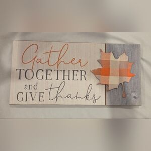 Gather Together Wall Decor with Plaid Leaf